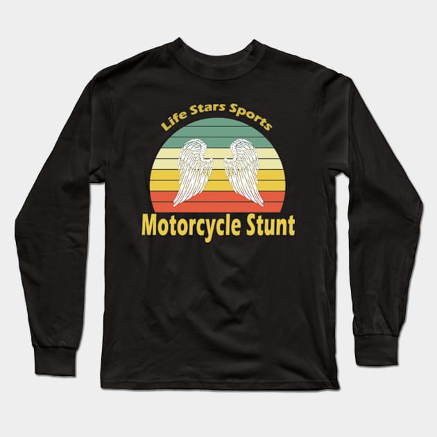 Motorcycle Stunt Long Sleeve T-Shirt by My Artsam